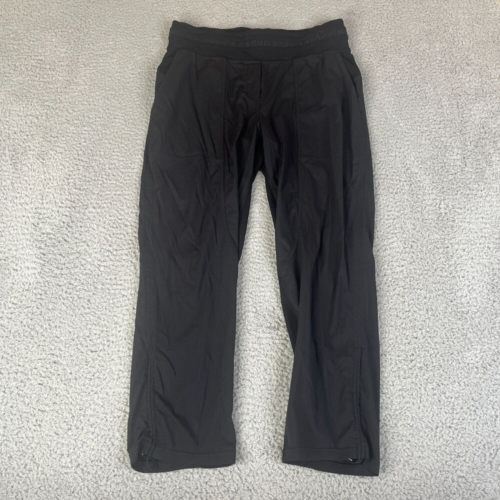 LULULEMON Pants Womens  30 x 25 Black Adjustable Cuffs Pull On Ribbed Stretch